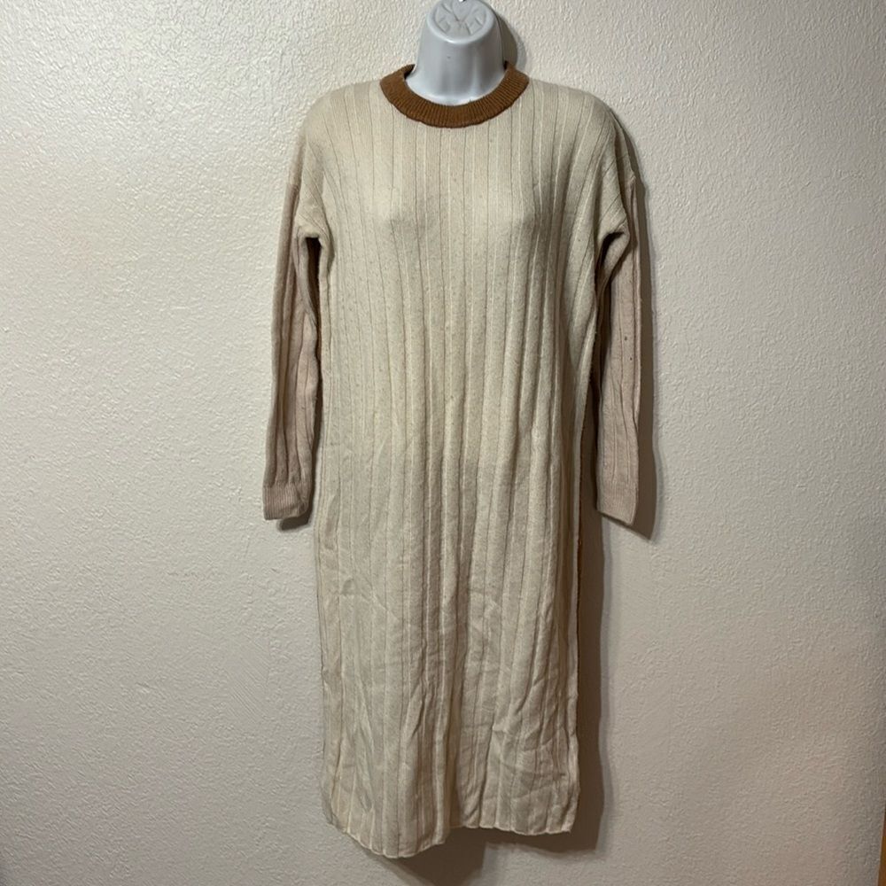 Madewell Ribbed Knit Color Block Midi Dress XXS